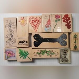 Assorted Decorative Wooden Stamps
